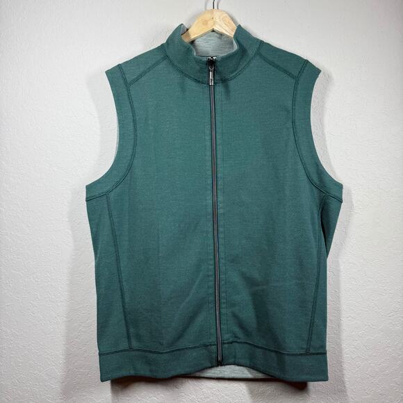 Men's Tommy Bahama Lightweight Full Zip Teal Green Vest Size M NEW - Picture 7 of 8